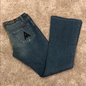 7 For All Mankind “A” Pocket Flare Studded Jean